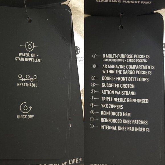 Blackhawk Pursuit Cargo Pants Ripstop Stretch Teflon Men "42x36" Real 44x36 NWT - Picture 5 of 14